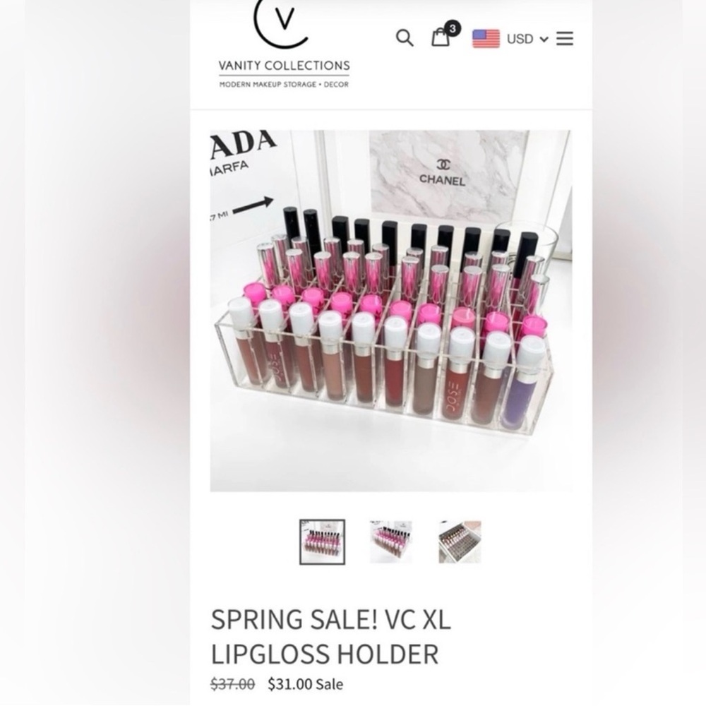 Vanity collections lipgloss/ lipstick holder
